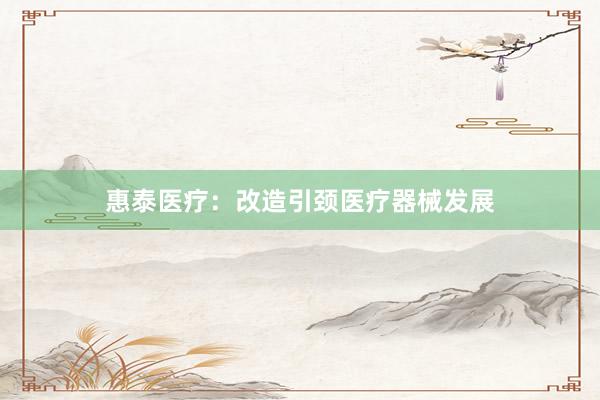 惠泰医疗：改造引颈医疗器械发展